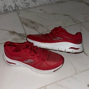 Skechers ArchFit- Red Lightweight Sneakers